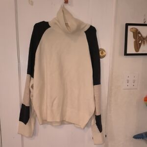 NWT Reiss | Cream and Black Turtleneck Sweater